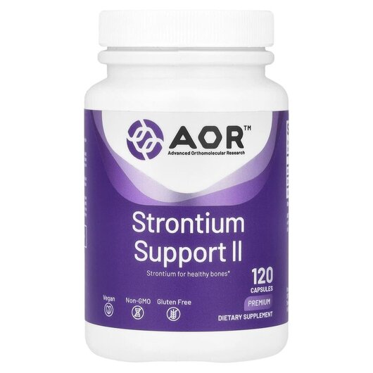 Основне фото товару AOR, Strontium Support II, Стронцій, 120 капсул