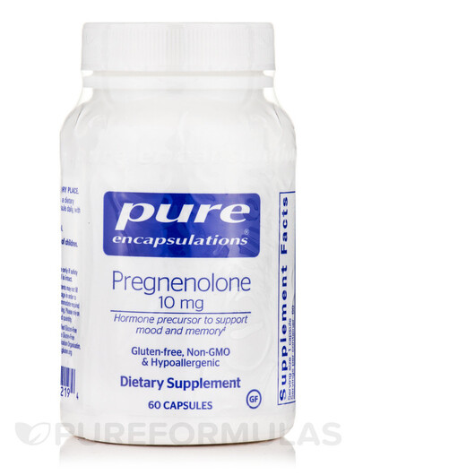 Основне фото товару Pure Encapsulations, Pregnenolone 10 mg, Прегненолон, 60 капсул