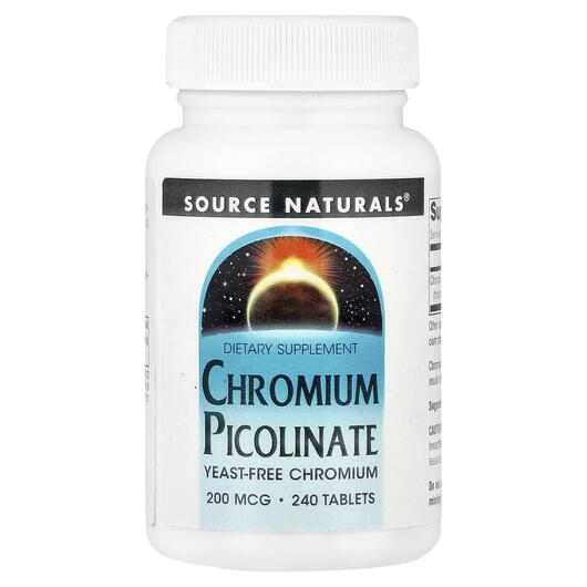 Основне фото товару Chromium Picolinate 200 mcg Основне фото товару Chromium Picolinate, Пиколинат хрому 200 мкг, 240 таблеток