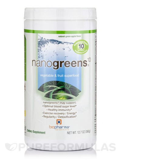 Основне фото товару Biopharma Scientific, NanoGreens, Суперфуд, 360 г