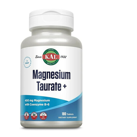 Основне фото товару Magnesium Taurate+ 400 mg Основне фото товару KAL, Magnesium Taurate+ 400 mg, Магній Таурат, 180 таблеток
