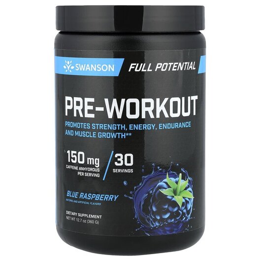 Основне фото товару Full Potential Pre-Workout Blue Raspberry Основне фото товару Full Potential Pre-Workout Blue Raspberry, Передтренувальний комп