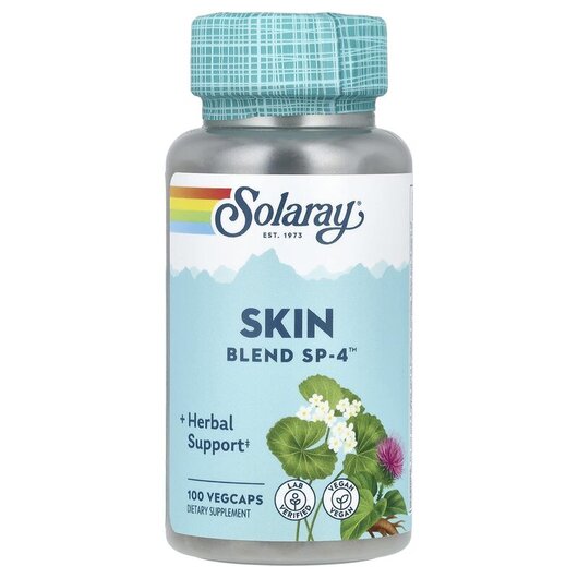 Основне фото товару Solaray, Skin Blend SP-4, Лопух, 100 капсул