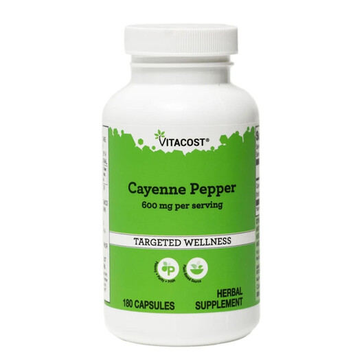 Основне фото товару Cayenne Pepper 600 mg per serving, Перець каєнський, 180 капсул