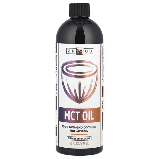 Основне фото товару MCT Oil Unflavored Основне фото товару Zhou Nutrition, MCT Oil Unflavored, МСТ Тригліцериди, 473 мл