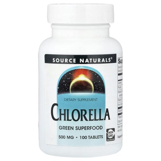 Основное фото товара Source Naturals, Хлорелла, Chlorella 500 mg, 100 таблеток