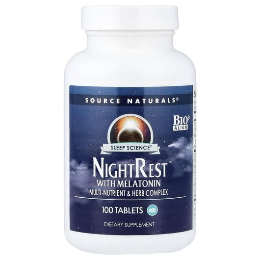 Основне фото товару Sleep Science NightRest With Melatonin Основне фото товару Source Naturals, NightRest With Melatonin, Мелатонін, 100 таблето