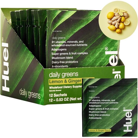 Основное фото товара Huel, Супергринс, Huel Daily Greens Lemon & Ginger Sachets, 1