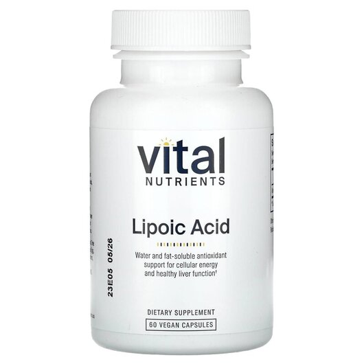 Основне фото товару Vital Nutrients, Lipoic Acid 300 mg, Альфа-ліпоєва, 60 капсул
