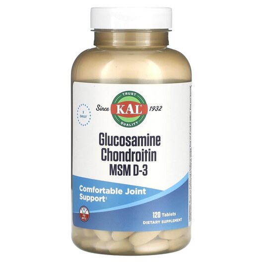 Основне фото товару Glocosamine Chondroitin MSM D-3, Метилсульфонілметан МСМ, 120 tab