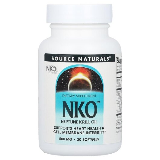 Основне фото товару NKO Neptune Krill Oil 500 mg Основне фото товару NKO Neptune Krill Oil 500 mg, Олія Антарктичного Кріля, 30 капсул