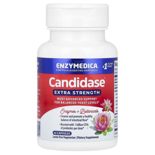 Основне фото товару Candidase Extra Strength Основне фото товару Enzymedica, Candidase Extra Strength, Підтримка Кандиди, 42 капсу