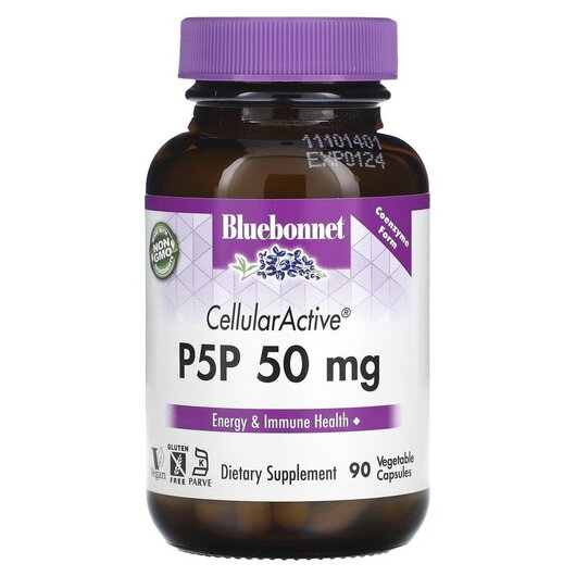 Основне фото товару P-5-P 50 mg Основне фото товару Bluebonnet Nutrition, P-5-P 50 mg, Піридоксал-5-фосфат, 90 капсул