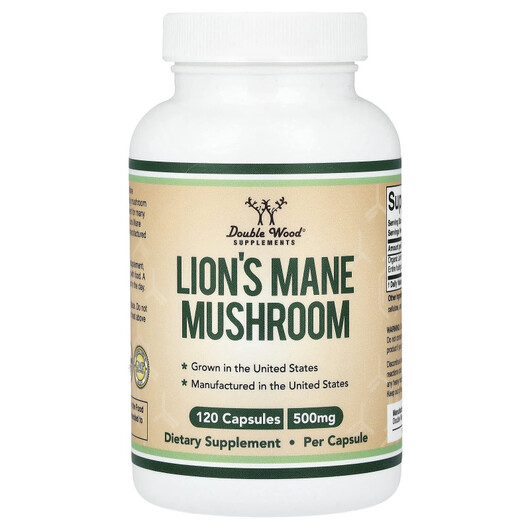 Основне фото товару Lion's Mane Mushroom 500 mg, Гриби Левова Грива, 120 капсул