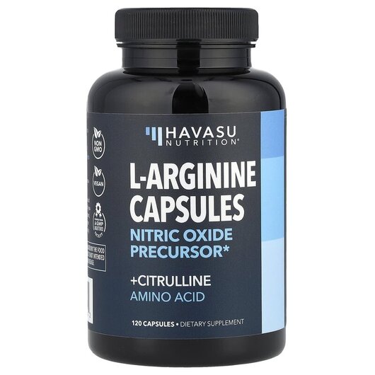 Основне фото товару Havasu Nutrition, L-Arginine + Citrulline, L-Аргінін, 120 капсул