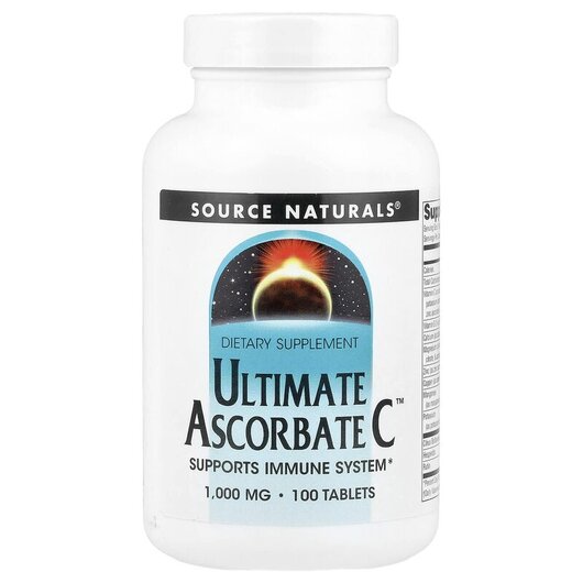 Основное фото товара Ultimate Ascorbate C 1000 mg Основное фото товара Source Naturals, Витамин C, Ultimate Ascorbate C 1000 mg, 100 таб