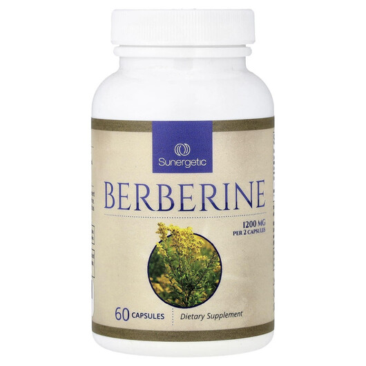 Основне фото товару Berberine 60 Capsules Основне фото товару Sunergetic, Berberine 60 Capsules, Берберин, 600 mg per Capsule