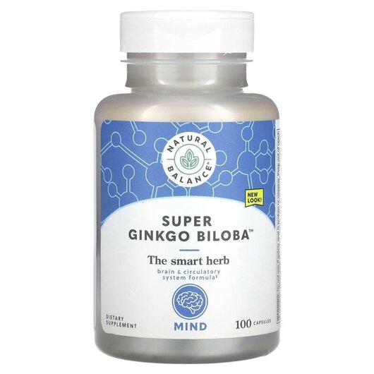 Основне фото товару Super Ginkgo Biloba + Gotu Kola Основне фото товару Super Ginkgo Biloba + Gotu Kola 100, Гінкго Білоба, 100 капсул