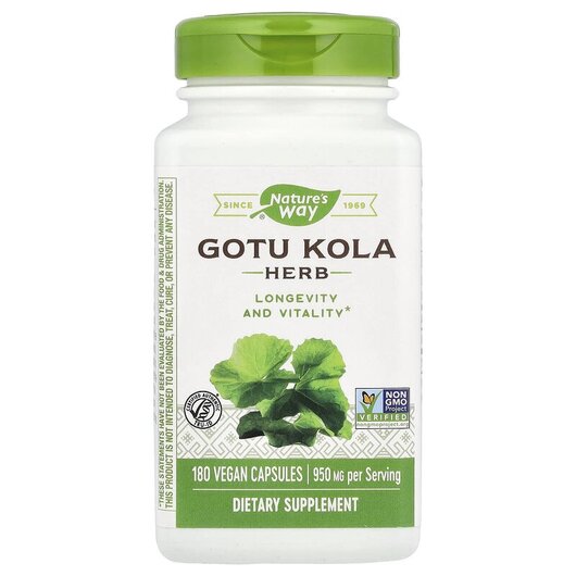 Основное фото товара Nature's Way, Готу Кола 475 мг, Gotu Kola Herb 475 mg, 180 к