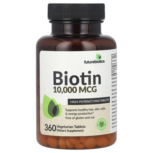 Основне фото товару Biotin High Potency 10000 mcg Основне фото товару Biotin High Potency 10000 mcg, Вітамін B7 Біотин, 360 таблеток