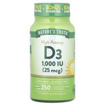 Вітамін D3 Vitamin D3 1000 IU Nature's Truth 250 капсул Вітамін D3 Vitamin D3 1000 IU Nature's Truth 250 капсул