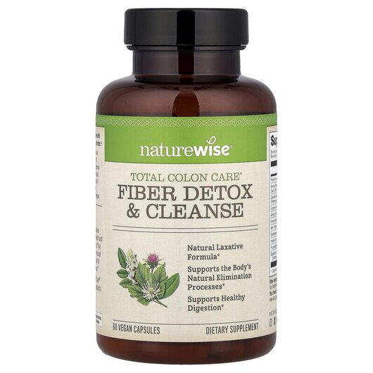 Основне фото товару Fiber Detox & Cleanse Основне фото товару Naturewise, Fiber Detox & Cleanse, Клітковина, 60 капсул
