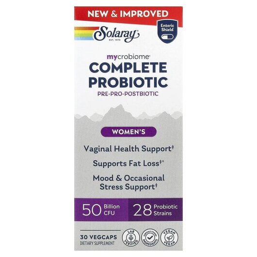 Основное фото товара Mycrobiome Complete Probiotic Women's Основное фото товара Solaray, Пробиотики, Mycrobiome Complete Probiotic Women's,
