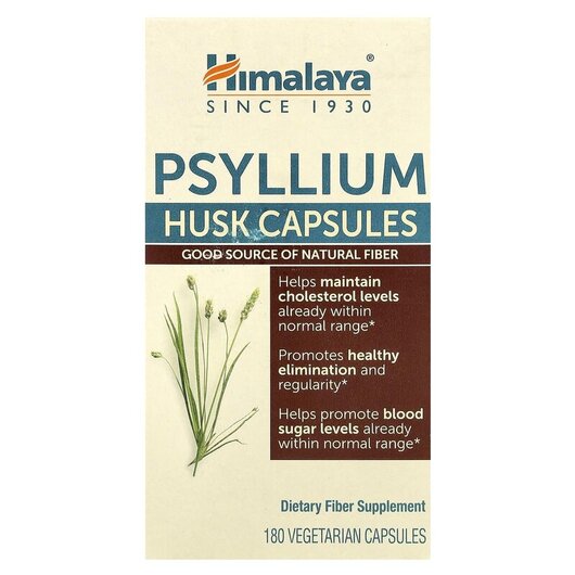 Основное фото товара Himalaya, Шелуха семян подорожника, Psyllium Husk Capsules, 180 к