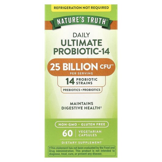 Основное фото товара Nature's Truth, Пробиотики, Ultimate Probiotic-14, 60 капсул
