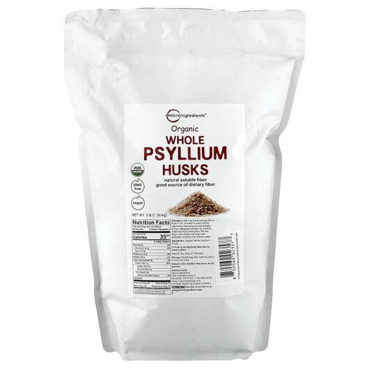 Основне фото товару Micro Ingredients, Organic Whole Psyllium Husks, Псиліум, 1.36 кг