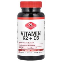 Vitamin K2 + D3 Витамины D3 + K2 Olympian Labs 60 капсул Vitamin K2 + D3 Витамины D3 + K2 Olympian Labs 60 капсул