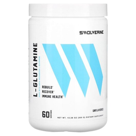 Основне фото товару Swolverine, L-Glutamine Unflavored, L-Глутамін, 300 г