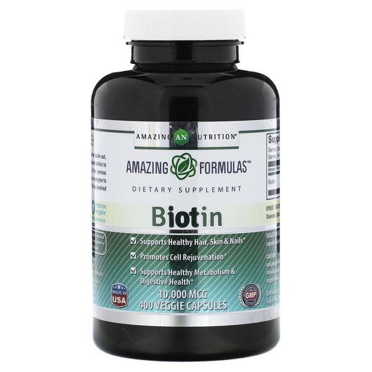 Основное фото товара Amazing Nutrition, Витамин B7 Биотин, Biotin 10000 mcg, 400 капсу