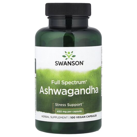 Основне фото товару Swanson, Ashwagandha 225 mg, Ашвагандха, 100 капсул