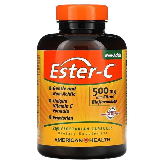 Основне фото товару Ester-C, Ester-C 500 mg, Естер С з Біофлавоноїдами, 240 капсул