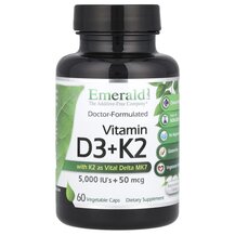 Vitamin D3 + K2 Витамины D3 & K2 Emerald 60 капсул Vitamin D3 + K2 Витамины D3 & K2 Emerald 60 капсул