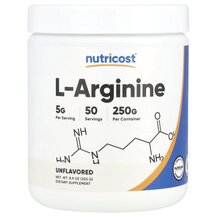 L-Arginine Unflavored L-Аргинин Nutricost 250 г