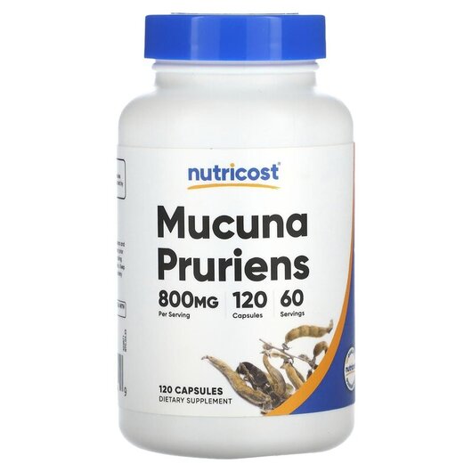 Основне фото товару Nutricost, Mucuna Pruriens 800 mg, Мукуна, 120 капсул
