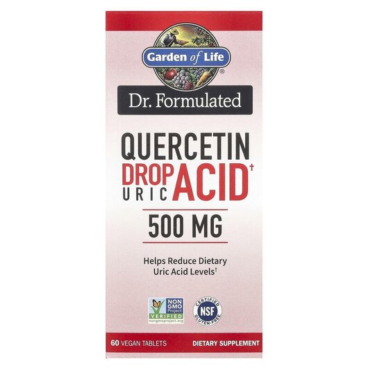 Основное фото товара Кверцетин 500 мг, Quercetin Drop Uric Acid 500 mg, 60 капсул