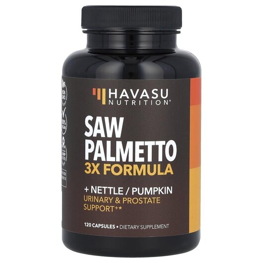 Основне фото товару Havasu Nutrition, Saw Palmetto 3x Formula, Со Пальметто, 120 капс