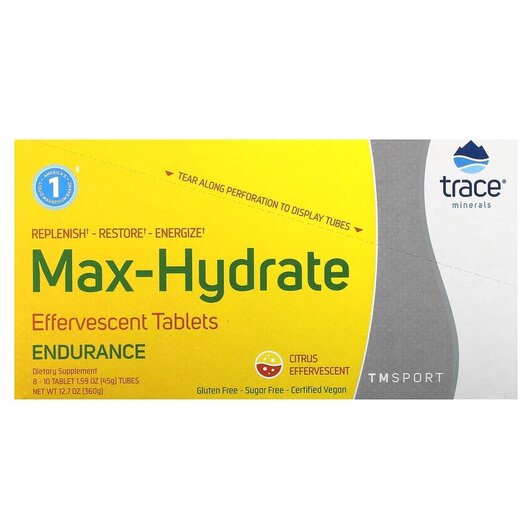 Основное фото товара TM Sport Max-Hydrate Endurance Effervescent, Электролиты, 10 Tabl