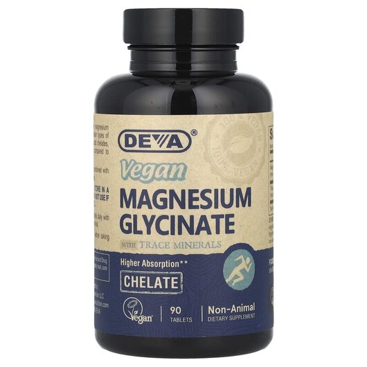 Основне фото товару Vegan Magnesium Glycinate With Trace Minerals Основне фото товару Vegan Magnesium Glycinate With Trace Minerals, Магній, 90 таблето