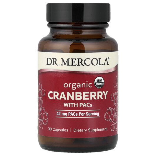 Основное фото товара Dr. Mercola, Клюква, Organic Cranberry with PACs, 30 капсул