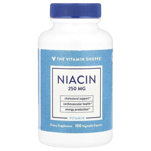 Основное фото товара Niacin 250 mg Основное фото товара TheVitaminShoppe, Витамин B3 Ніацин, Niacin 250 mg, 100 капсул