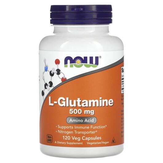 Основное фото товара L-Glutamine 500 mg Основное фото товара NOW Foods, L-Глутамин, L-Glutamine 500 mg, 120 капсул