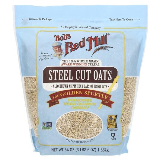 Основное фото товара Bob's Red Mill, Овес, Steel Cut Oats, 1.53 кг