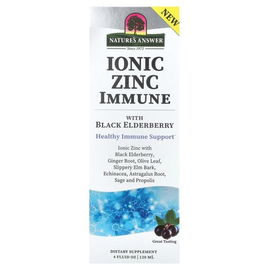 Основное фото товара Сироп из Бузины, Ionic Zinc Immune with Black Elderberry, 120 мл