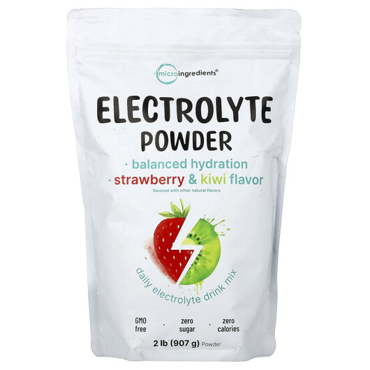 Основное фото товара Электролиты, Electrolyte Powder Strawberry & Kiwi, 907 г