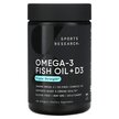 Фото товара Omega-3 Fish Oil + D3 Triple Strength 1040 mg & 62.5, Омега 3