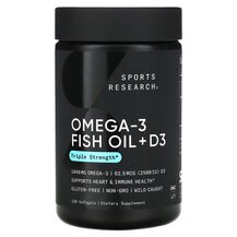 Омега 3 Omega-3 Fish Oil + D3 Triple Strength 1040 mg & IU Омега 3 Omega-3 Fish Oil + D3 Triple Strength 1040 mg & IU